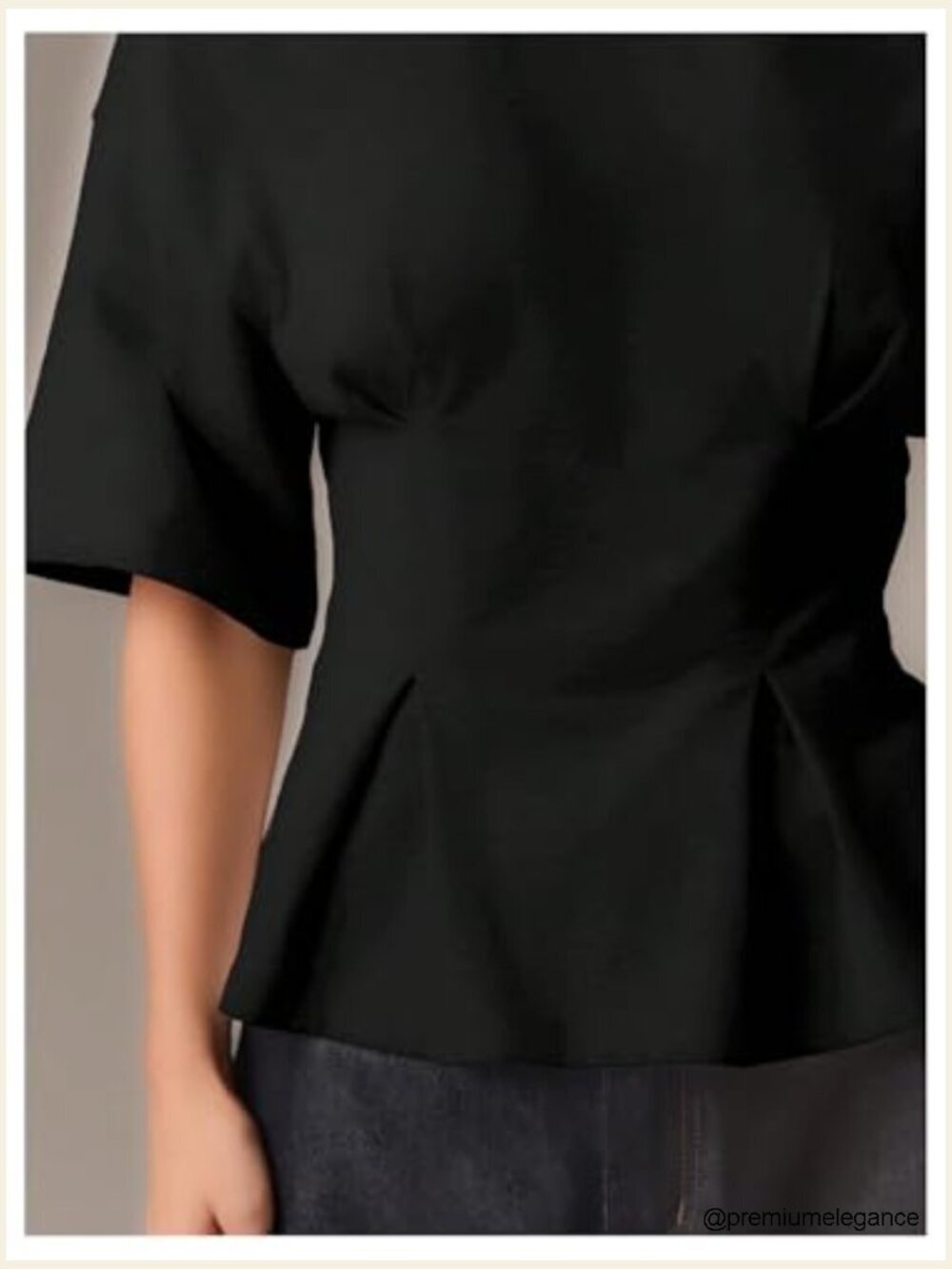 Cinched Waist Half Sleeve Crew Neck T-Shirt Peplum Top - Picture 5 of 6